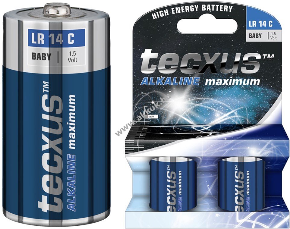 Tecxus Alkaline maximum LR14 C (bébi méret) elem 1,5V 2db/csomag alkáli-mangán