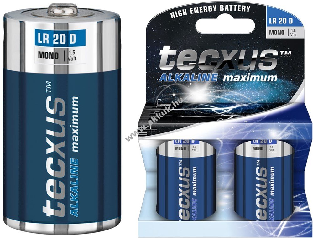 Tecxus Alkaline maximum D (góliát) elem 1,5V 2db/csomag alkáli-mangán