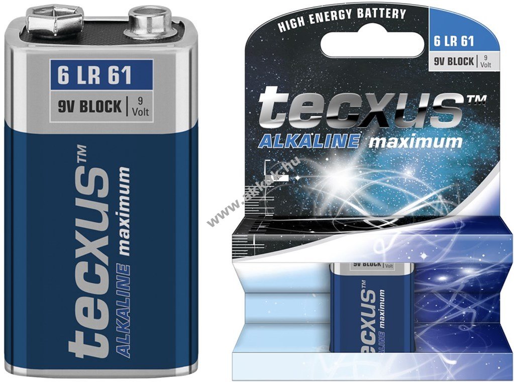 Tecxus Alkaline maximum 6LR61/6LP3146 9V blokk elem 1db/csomag alkáli-mangán