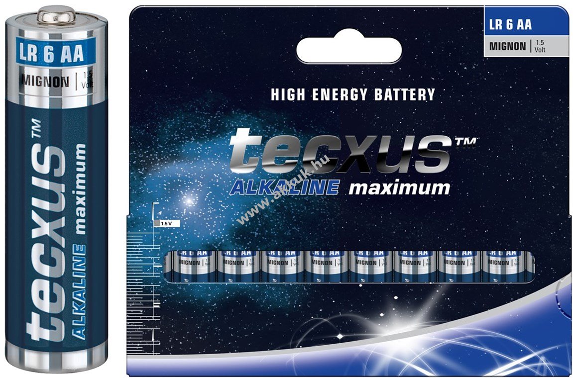 Tecxus Alkaline maximum LR6/AA Mignon ceruza elem 1,5V 10db/csomag alkáli-mangán