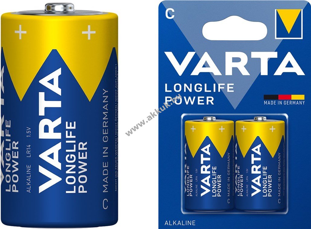 Varta Longlife Power LR14/C (4914) (bébi méret) elem 1,5V 2db/csomag alkáli-mangán
