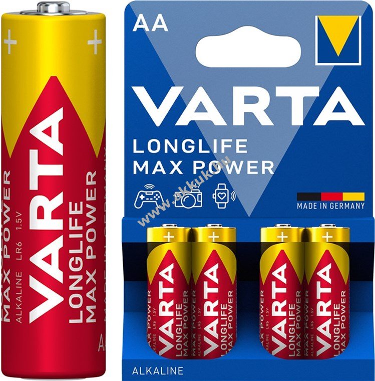 Varta Longlife Max Power LR6/AA (Mignon ceruza) 4706 1,5V 4db/csomag elem Alkáli-mangán