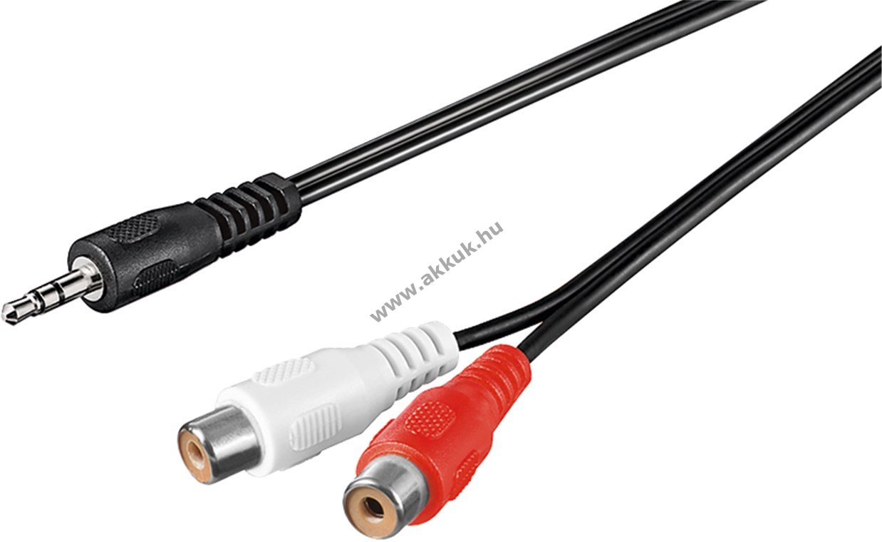 Goobay audio adapter 3,5mm jack dugó - 2x sztereó RCA (cinch) aljzat 1,5m