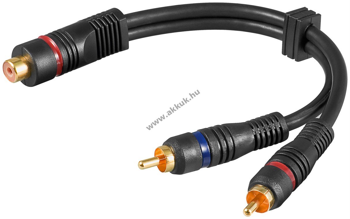 Goobay Audio Y-kábel adapter RCA (cinch) aljzat > 2x RCA (cinch) dugó bal/jobb 0,2m