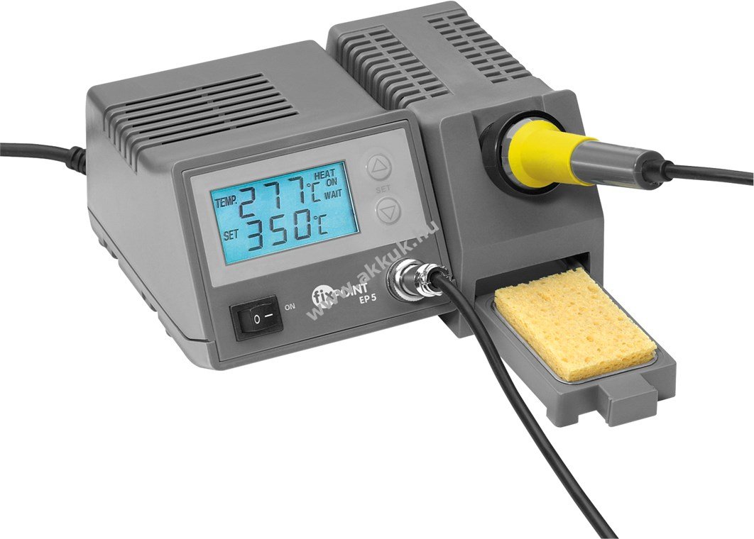 Goobay Digitális forraszállomás EP5 48W forrasztó készlet nagy világított LCD 60x30mm