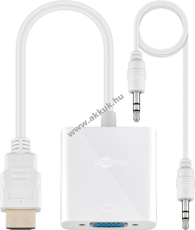 Goobay Standard HDMI (A típus) dugó > VGA 15 pólusú aljzat adapter fehér