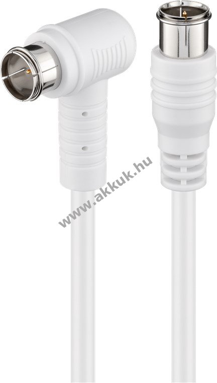 Goobay szögletes SAT antennakábel 80dB dupla árnyékolás F-csatlakozó (Quick) > F-csatlakozó 90° 3,5m