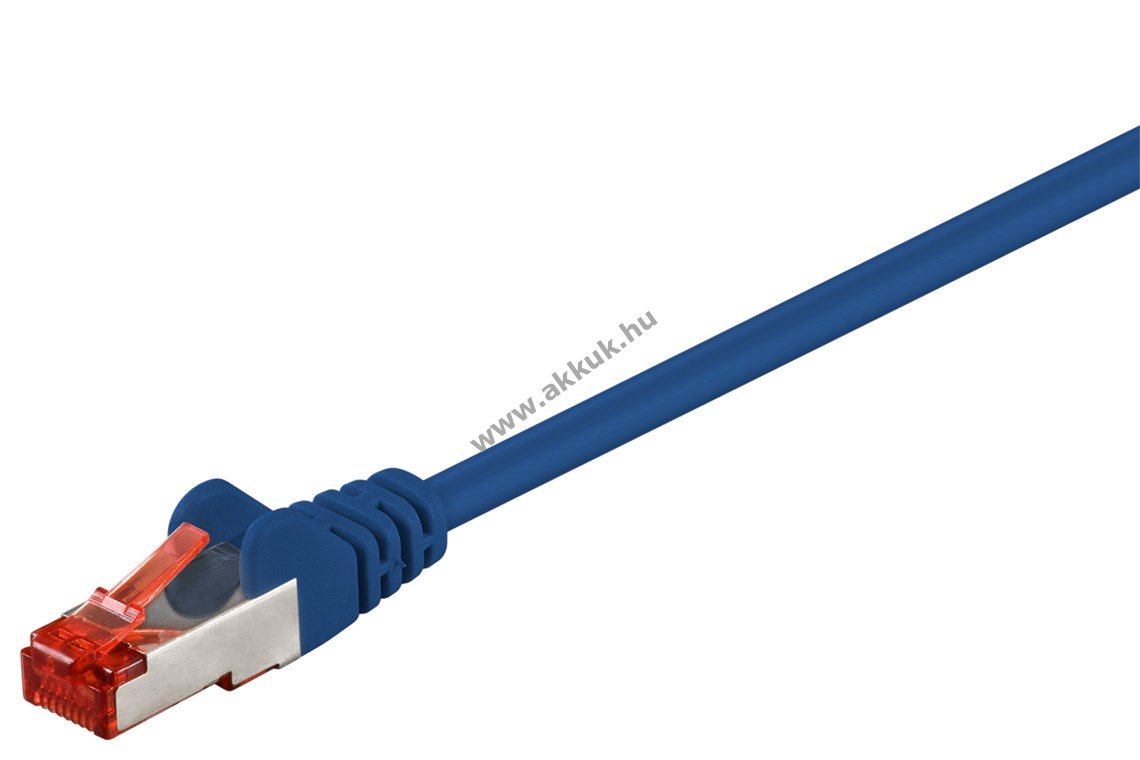 Goobay CAT6 S/FTP (PiMF) patchkábel kék CU halogénmentes LSZH 2m