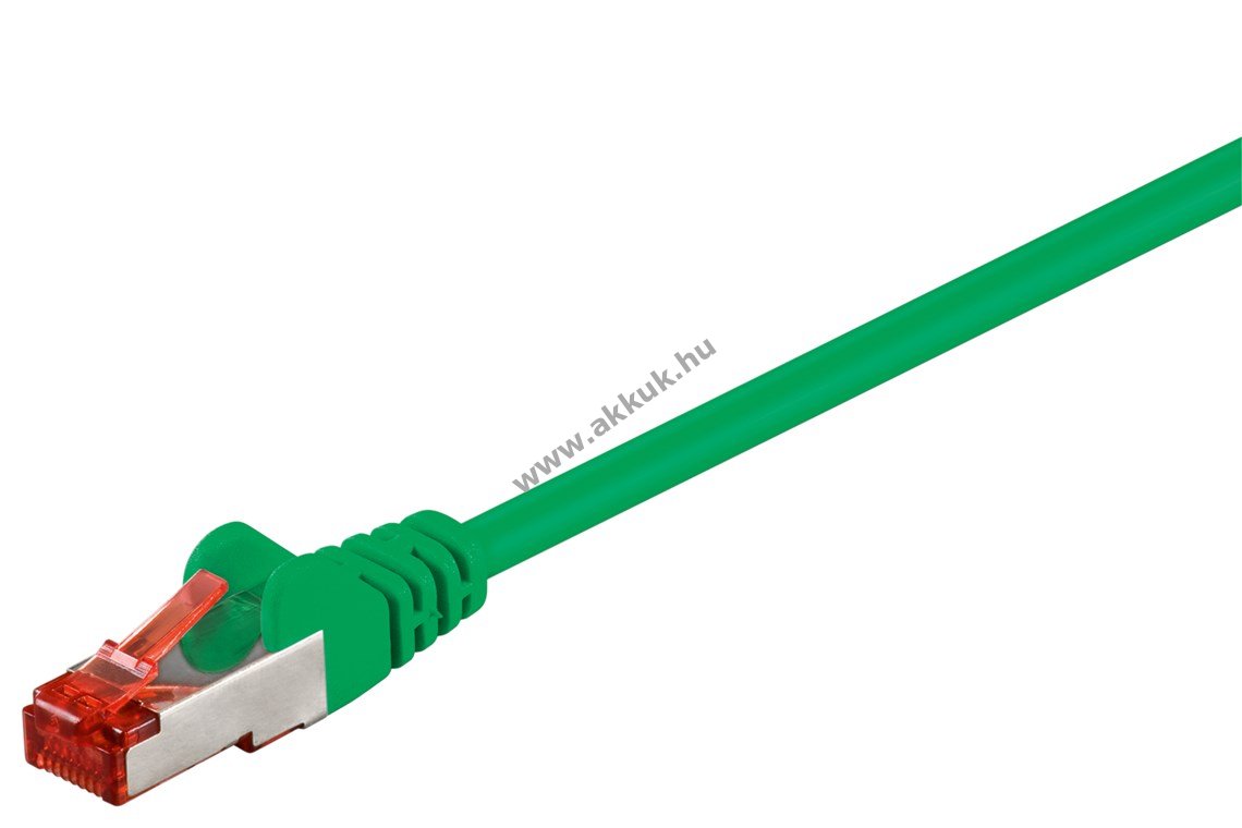 Goobay CAT6 patchkábel S/FTP (PiMF) 2m zöld CU LSZH