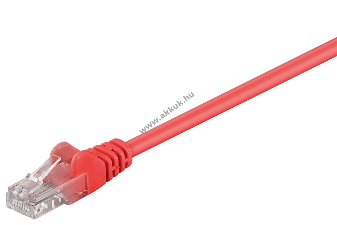 Goobay CAT5e patch kábel U/UTP piros 15m CCA RJ45 Gigabit Ethernet