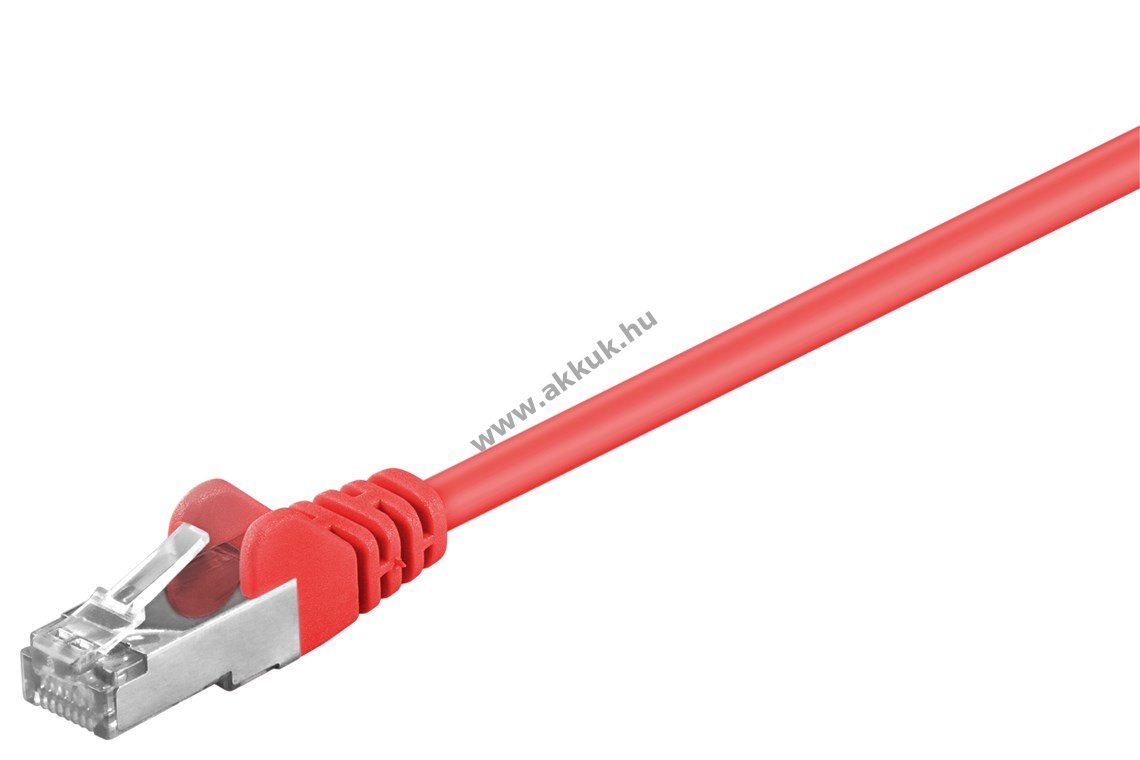 Goobay CAT-5e patchkábel F/UTP piros CCA 0,25m