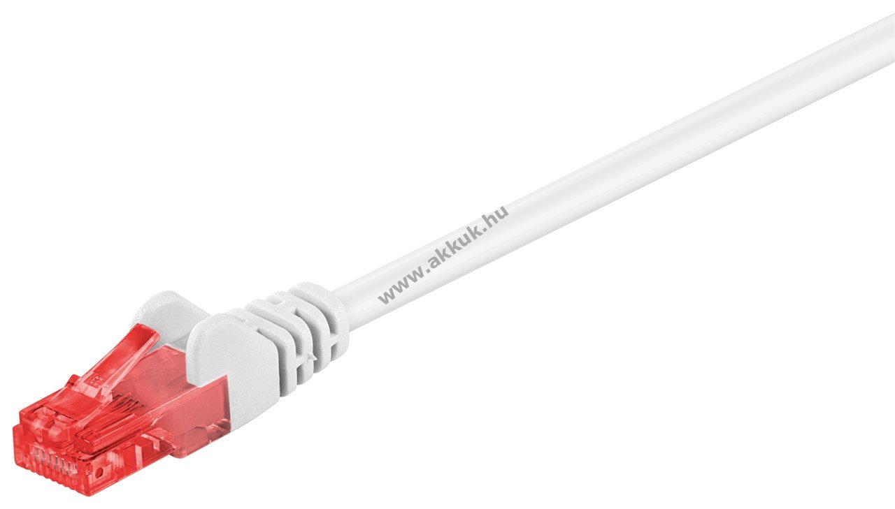 Goobay CAT-6 U/UTP patchkábel 1m CCA fehér RJ45