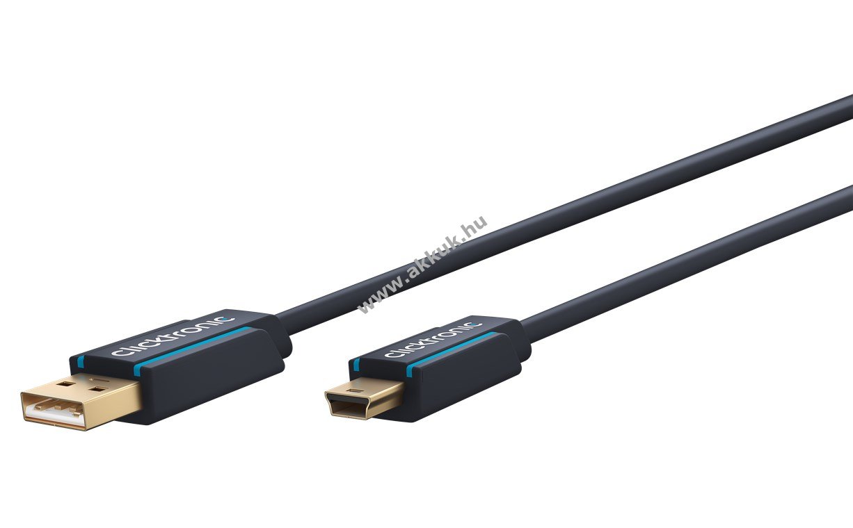 Clicktronic USB-A-USB-Mini-B 2.0 kábel 1,8m 480Mbit/s prémium