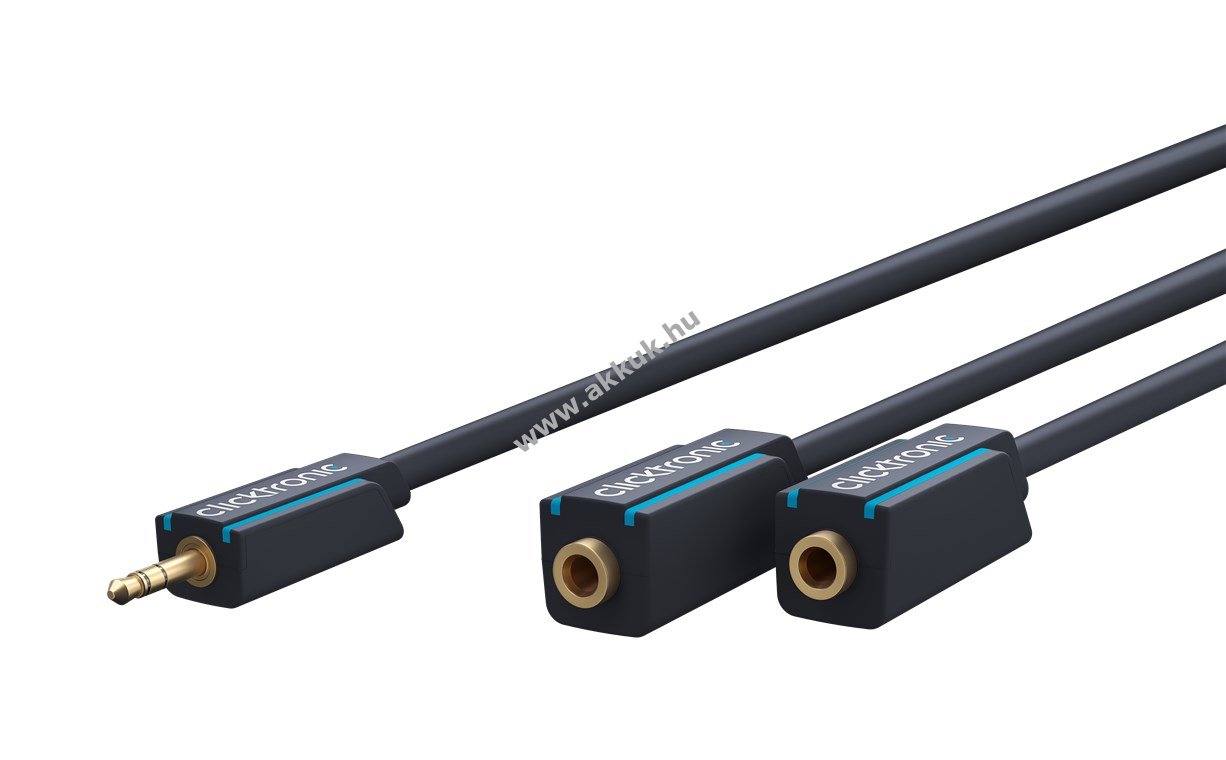 Clicktronic 3,5mm AUX Y-adapterkábel sztereó 1x dugó 2x aljzat 0,1m OFC