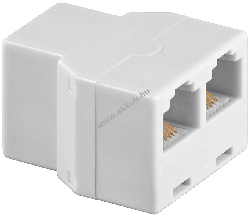 Goobay ISDN T-adapter RJ12 aljzat (6P6C) > 2x RJ12/RJ225 aljzat (6P6C) fehér