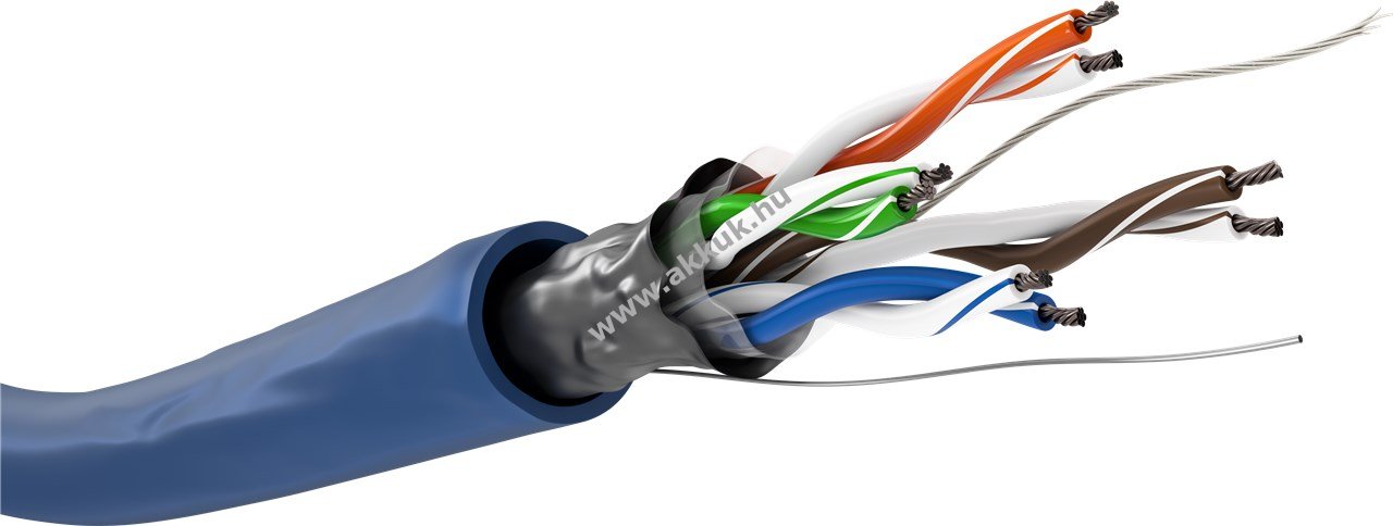Goobay CAT5e F/UTP hálózati kábel 100m kék rézkasírozott alumíniumvezető (CCA) AWG26/7 PVC-köpeny