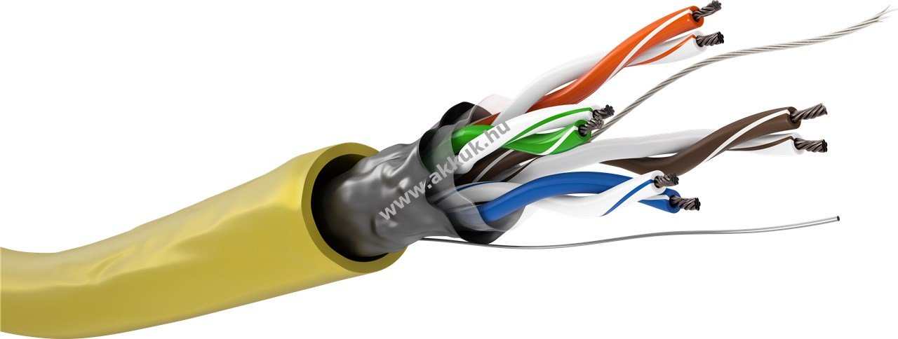 Goobay CAT5e F/UTP hálózati kábel 100m sárga CCA AWG26/7 szálas PVC