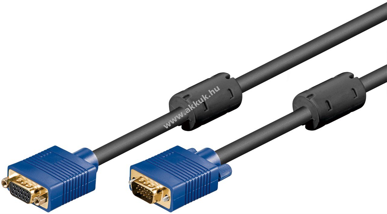 Goobay Full HD SVGA monitorhosszabbító aranyozott VGA dugó 15-tűs > VGA aljzat 15-tűs 3m