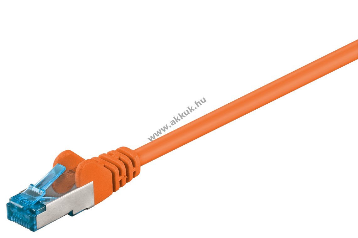 Goobay CAT 6A S/FTP (PiMF) patchkábel 0,5m narancssárga CU LSZH