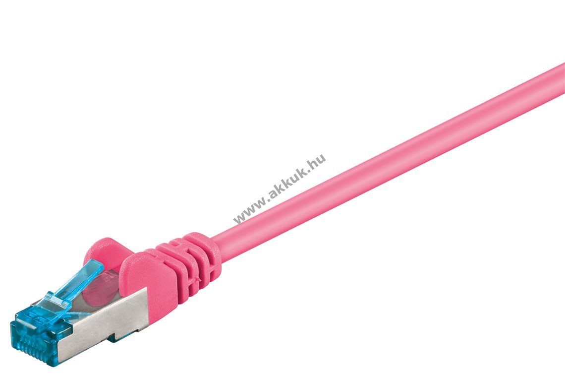 Goobay CAT-6A S/FTP (PiMF) patchkábel 10m magenta CU LSZH
