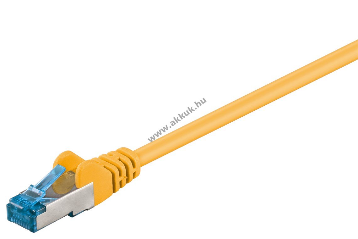 Goobay CAT6A S/FTP (PiMF) patchkábel 3m sárga rézvezető CU LSZH