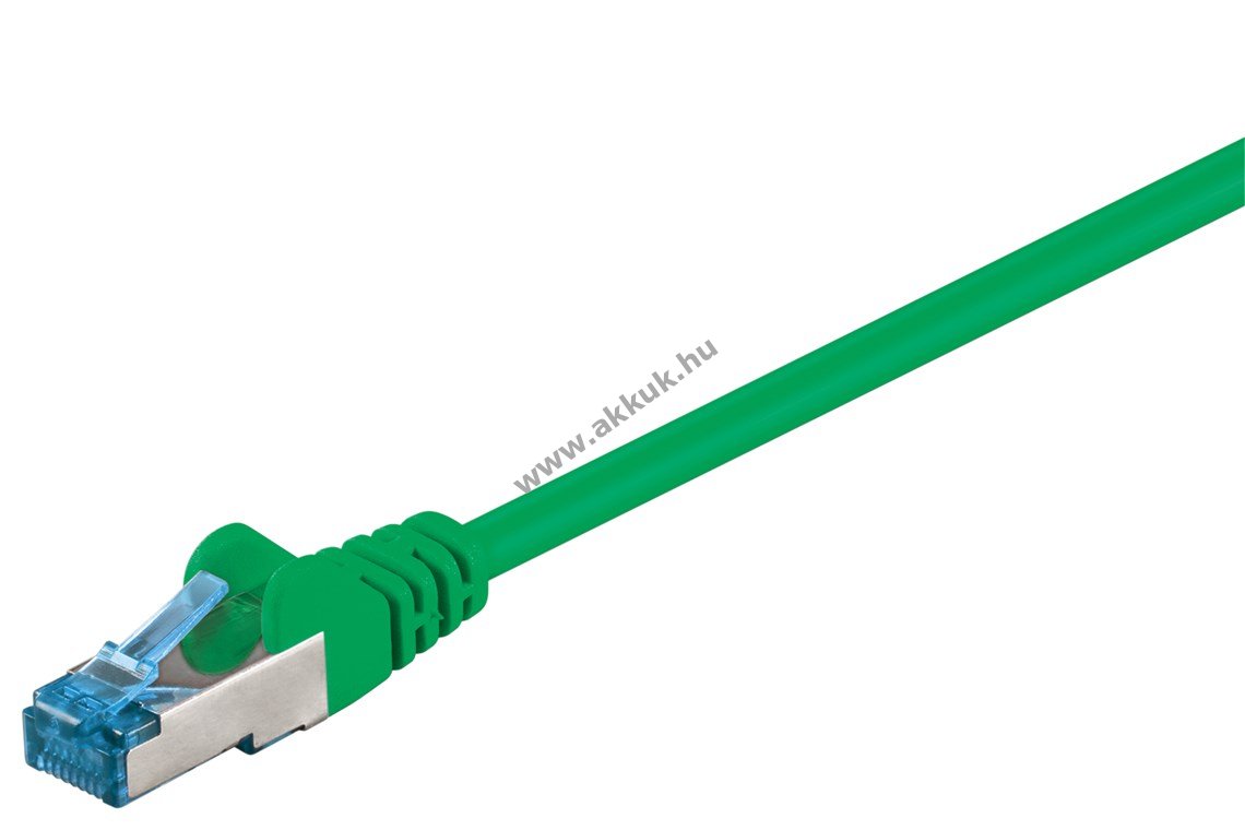 Goobay CAT 6A S/FTP (PiMF) patchkábel 5m zöld CU LSZH