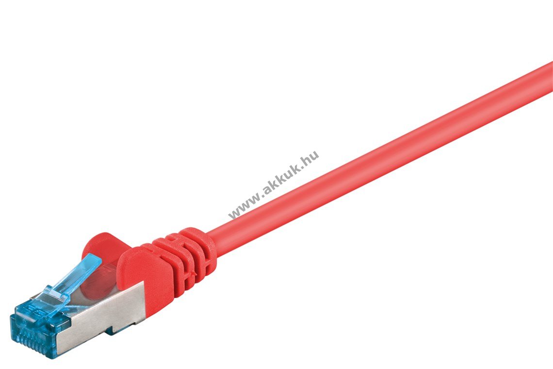 Goobay CAT-6A S/FTP (PiMF) patchkábel 15m piros CU LSZH