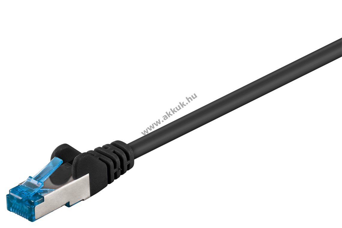 Goobay CAT6A patch kábel S/FTP (PiMF) 20m fekete rézvezető (CU) LSZH
