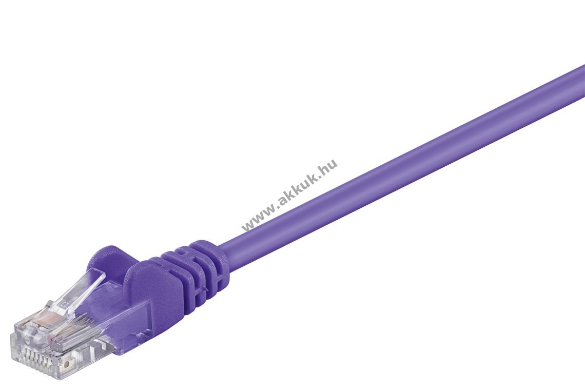 Goobay CAT5e U/UTP patchkábel 0,5m lila CCA (rézbevonatos alumínium)