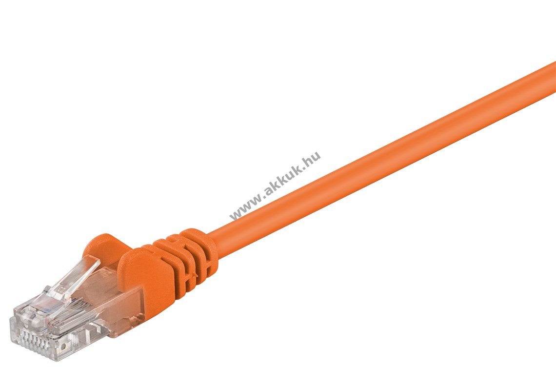 Goobay CAT5e U/UTP patchkábel 1m narancs rézzel bevont alumínium (CCA) 2xRJ45