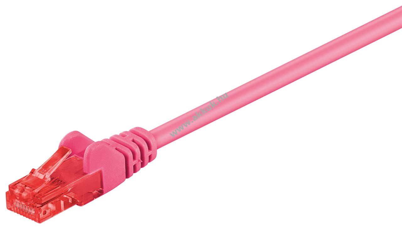 Goobay CAT 6 U/UTP patchkábel magenta rézbevonatú alumínium vezető (CCA) 10m