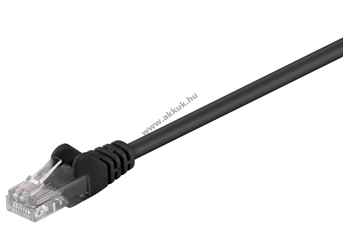 Goobay CAT5e U/UTP patchkábel CCA 1,5m fekete