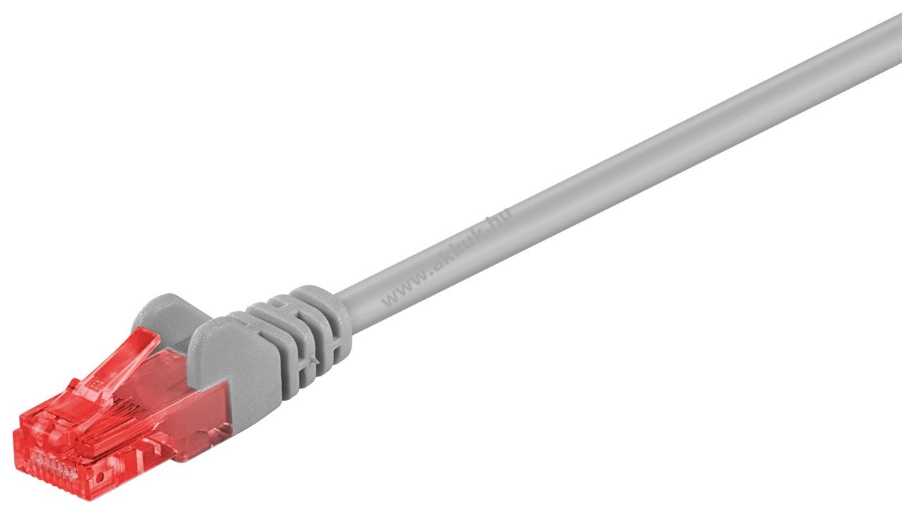 Goobay CAT6 U/UTP patchkábel szürke rézzel bevont alumíniumvezető (CCA) 25m