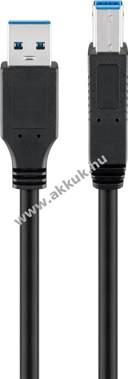 Goobay USB-A-USB-B kábel 1m fekete 15W 3A 5Gbit/s USB 3.0