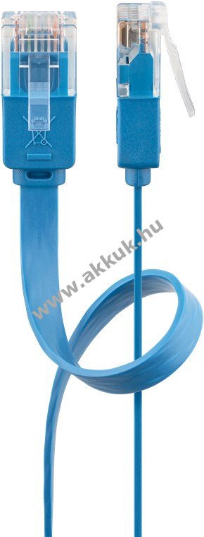 Goobay CAT 6 U/UTP lapos patchkábel RJ45 kék CU 0,5m