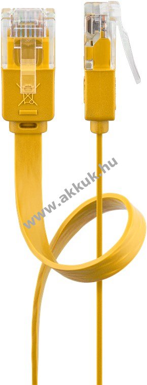 Goobay CAT6 lapos patchkábel U/UTP sárga CU 1m
