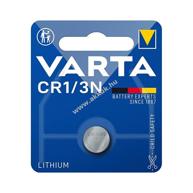 Varta Electronics CR1/3N 6131 3V 170mAh gombelem Li/MnO2