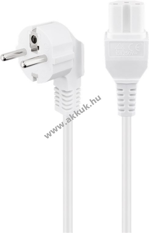 Goobay melegítő készülék kábel 2m 3x0,75mm2 védőérintkező Hybrid Typ E/F CEE7/7 90° C15