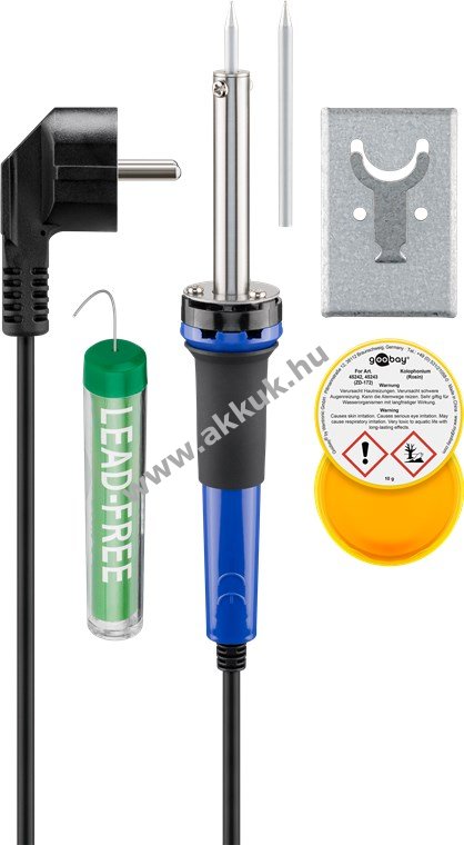 Goobay forrasztókészlet 5db/csomag 30W forrasztópáka 450°C tartó ón 10g cserehegy kolofónium
