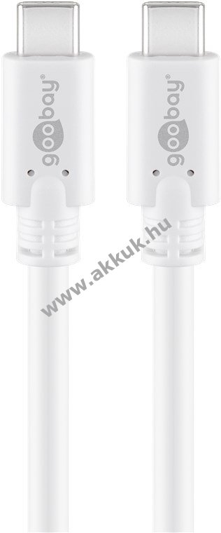 Goobay Basic USB-C kábel 0,5m fehér 60W 3A 5Gbit/s USB3.2 Power Delivery