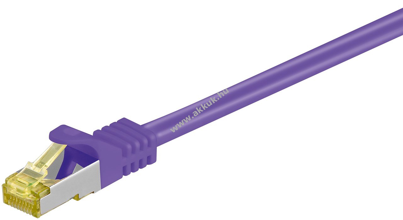 Goobay RJ45 patchkábel CAT6A S/FTP (PiMF) 500MHz CAT7 nyerskábel lila LSZH 20m CU