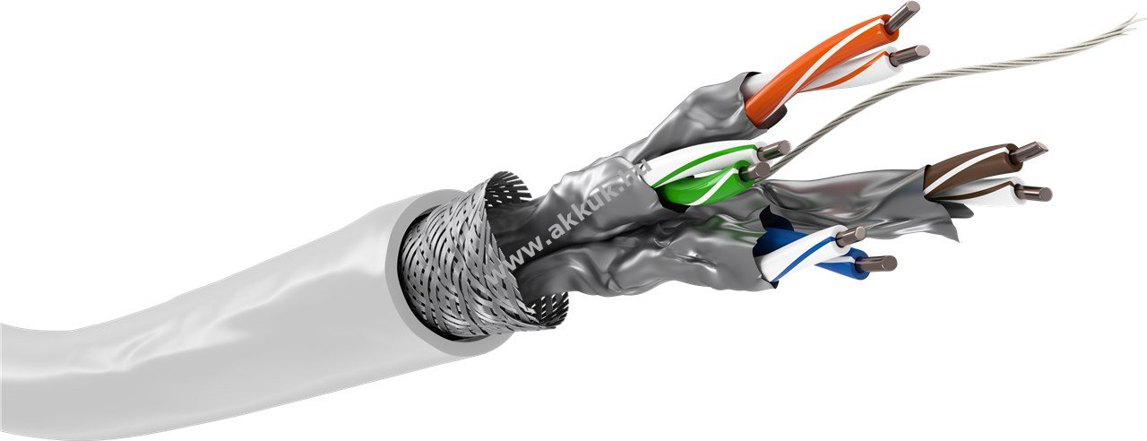 Goobay CAT6 S/FTP (PiMF) hálózati kábel 100m fehér AWG23/1 rézzel bevont alumíniumvezető (CCA)