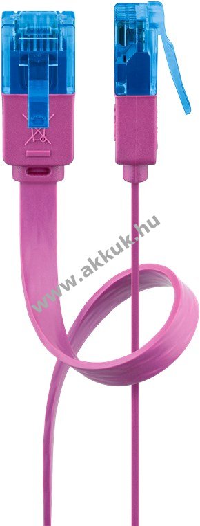 Goobay CAT6A lapos patchkábel U/UTP magenta CU 0,5m