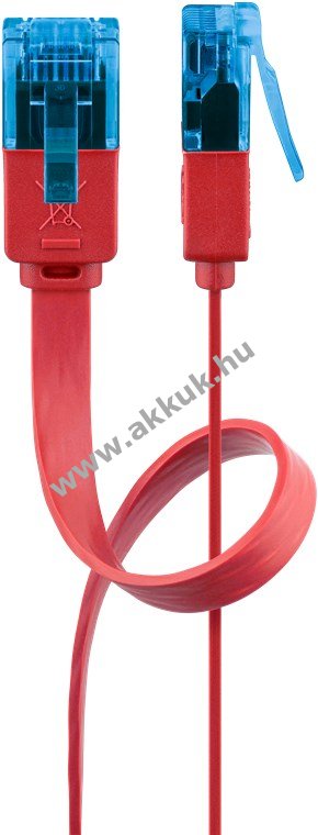 Goobay CAT6A lapos patchkábel U/UTP piros CU 3m