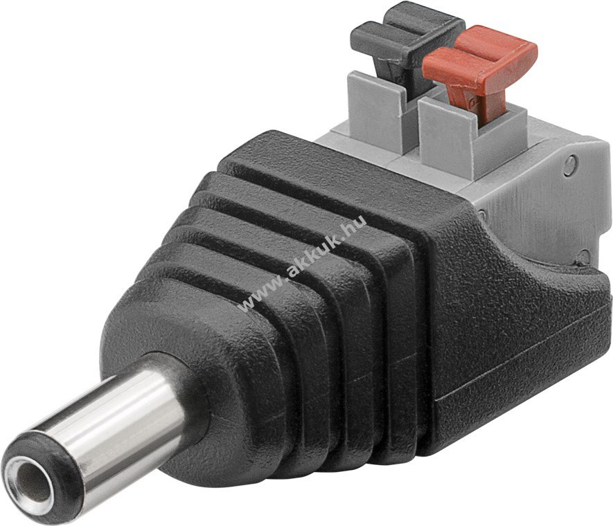Goobay 2 tűs terminálblokk - DC dugó 5,50x2,10mm push-down rögzítés