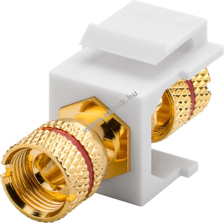 Goobay Keystone modul 2x hangszóró banán aljzat 14,9x17mm piros