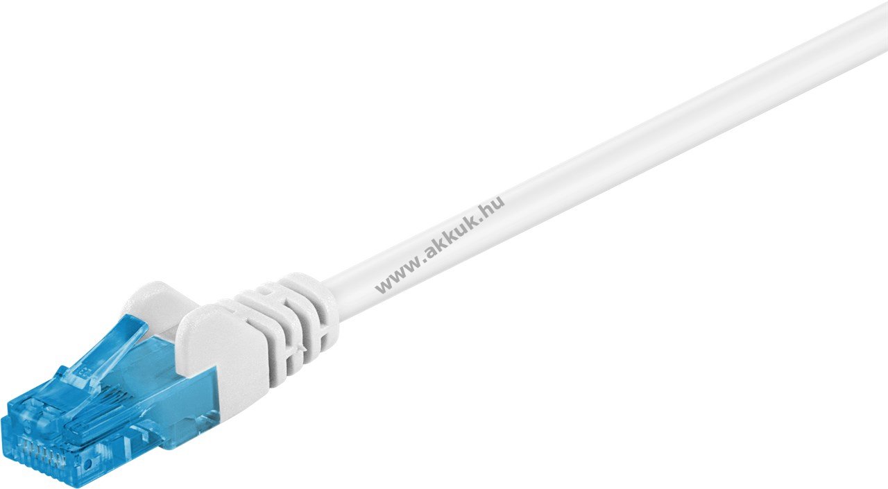 Goobay CAT-6A U/UTP patchkábel fehér CU halogénmentes LSZH 50m