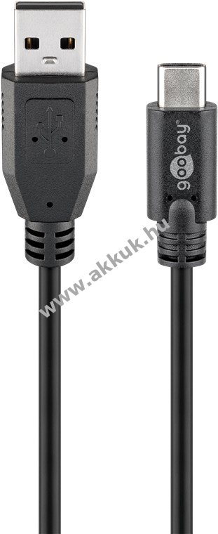 Goobay USB-C-USB-A kábel 3m fekete 480Mbit/s USB2.0 0,5A 2,5W