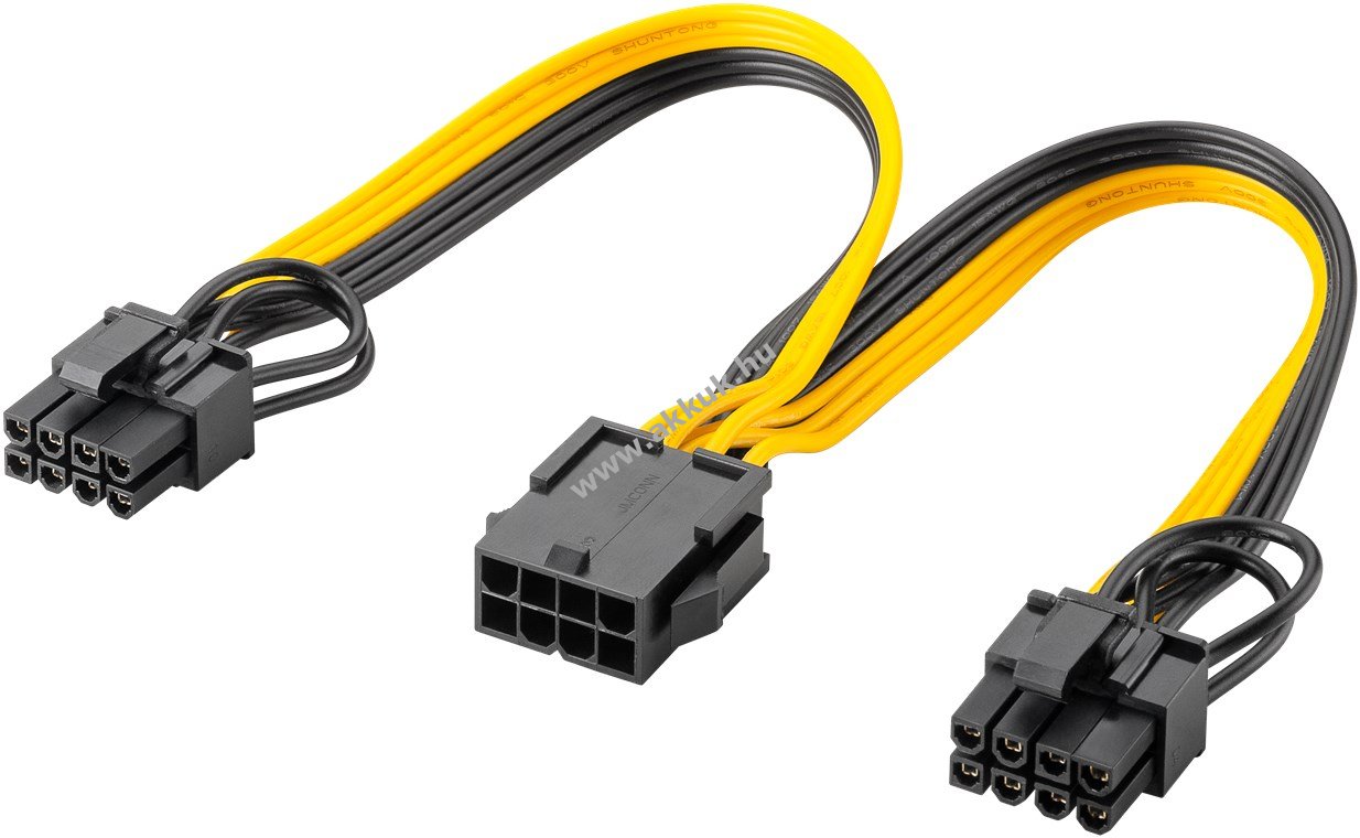 Goobay ATX 8 tűs aljzat - 2x6+2 tűs PCIe Y-kábel 2x23cm