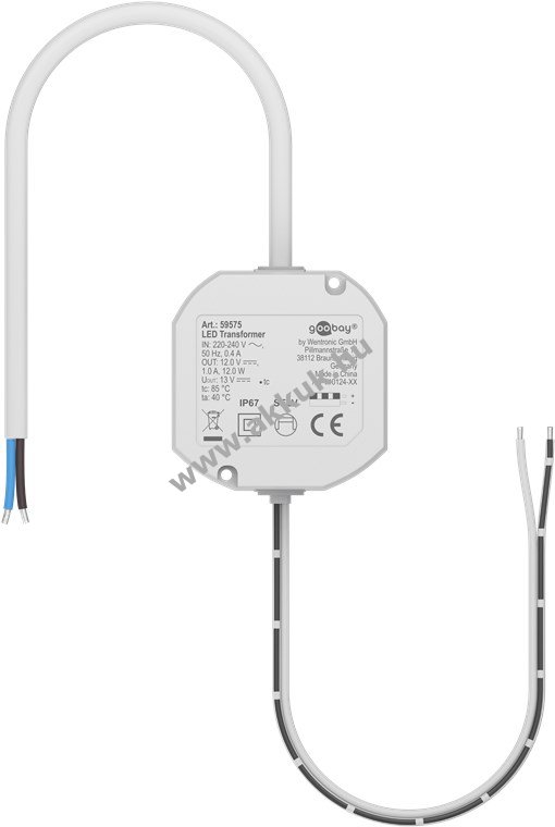 Goobay LED-trafo 12V 12W IP67 egyenfeszültség (DC) nem dimmelhető